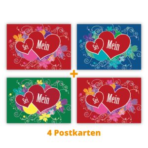 Kartenkaufrausch Postkarten in multicolor: Postkarten zum Valentinstag