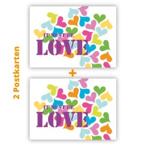 Kartenkaufrausch Postkarten in multicolor: Liebes Postkarten