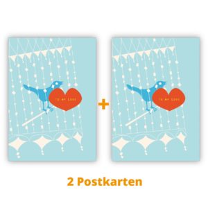 Kartenkaufrausch Postkarten in hellblau: Valentinstag Postkarten