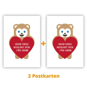 Kartenkaufrausch Postkarten in rot: süße Bären Postkarten