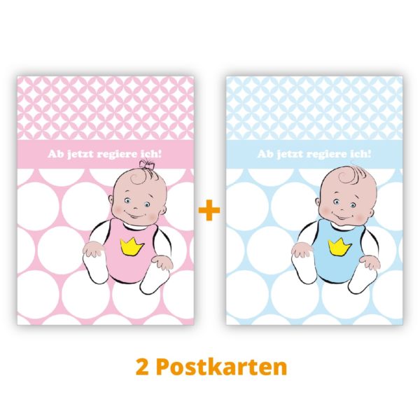 Kartenkaufrausch Postkarten in rosa: Baby Glückwunsch Postkarten