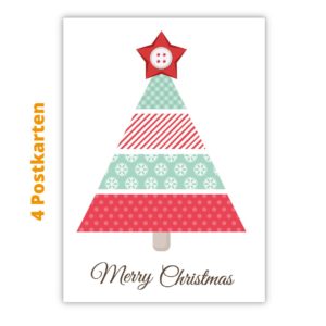 Kartenkaufrausch Postkarten in weiß: Postkarten mit Weihnachtsbaum