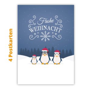 Kartenkaufrausch Postkarten in blau: Familien Weihnachts Postkarten