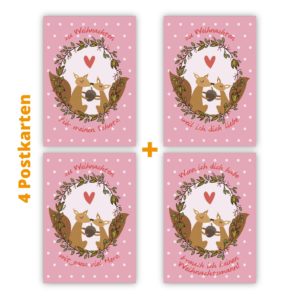 Kartenkaufrausch Postkarten in rosa: Liebes Weihnachtskarte auf rosa