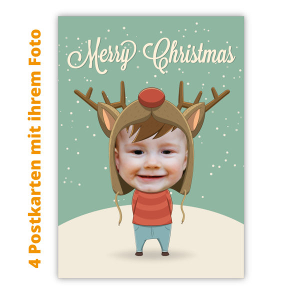 Kartenkaufrausch Postkarten in hell grün: Süße Weihnachts Postkarten
