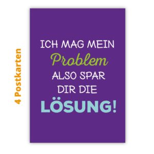 Kartenkaufrausch Postkarten in lila: Set Humor Spruch Postkarten