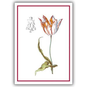 Schöne Glückwunsch Blumen Klappkarte mit Tulpe für Garten Freunde
