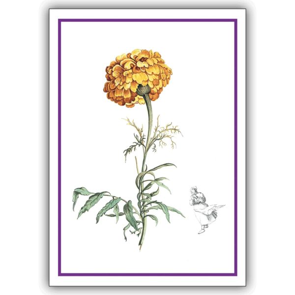 Liebevolle Danksagungs Klappkarte, Blumen Grußkarte mit Nelke für Garten Freunde