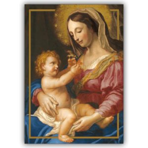 christliche Grußkarte, Klappkarte: Madonna mit Kind
