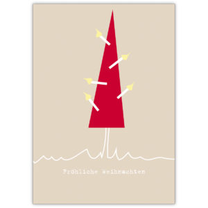 Nette Weihnachtskarte um Fröhliche Weihnachten mit diesem lustigen Weihnachtsbaum zu wünschen