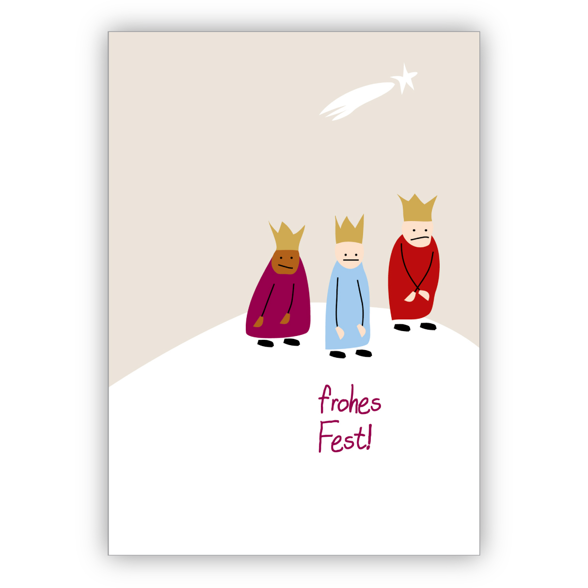 Schöne moderne heilig drei König Weihnachtskarte: frohes Fest