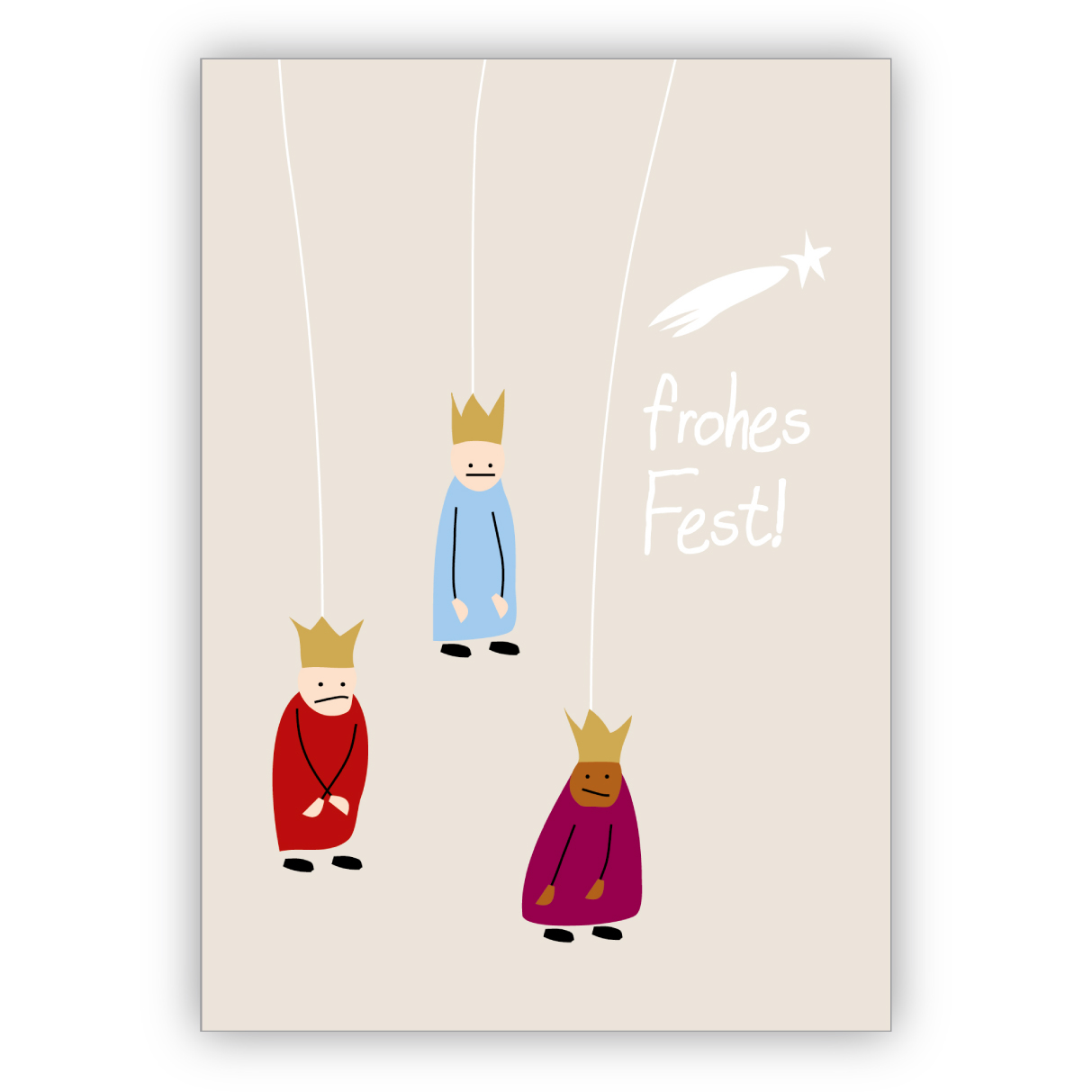 Lustige moderne heilig drei König Weihnachtskarte: frohes Fest