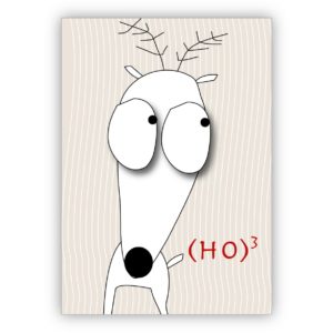 Komische Weihnachtskarte mit Elch Hündchen: (Ho)3