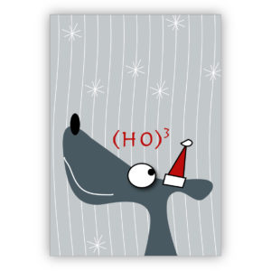 Süße Weihnachtkarte mit lustigem Weihnachts Hund: (Ho)3