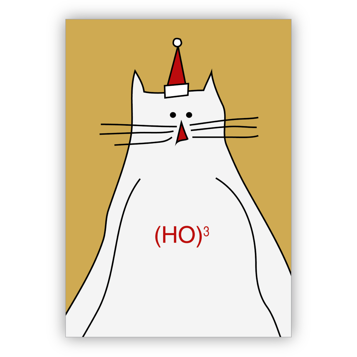 Lustige Designer Katzen Weihnachtskarte: (Ho)3