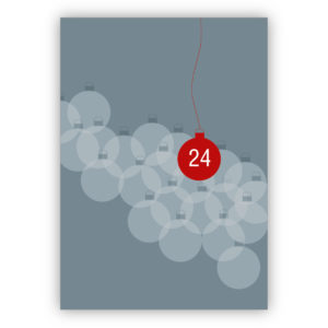 Moderne Designer Weihnachtskugel Weihnachtskarte in grau: 24