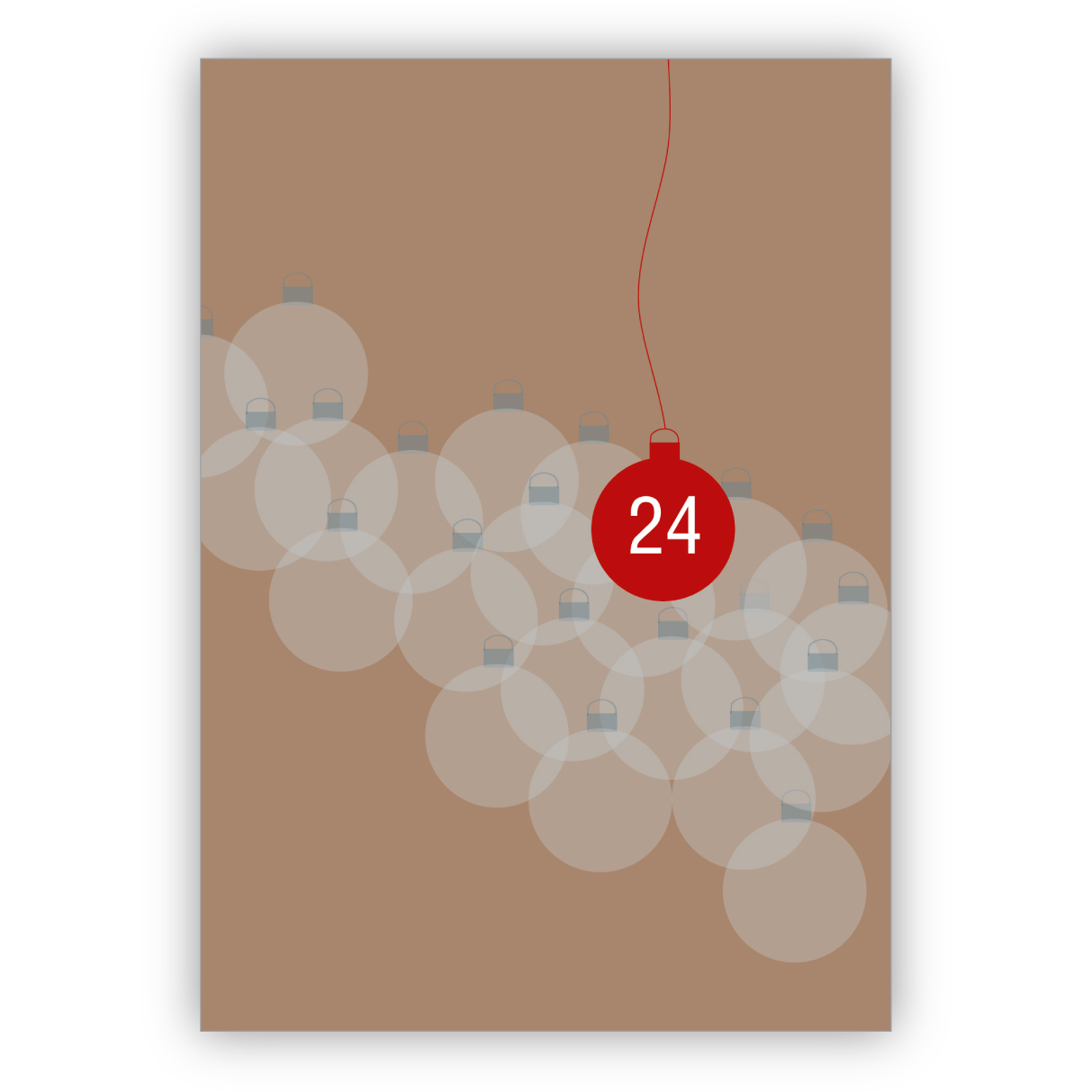 Moderne Designer Weihnachtskugel Weihnachtskarte in edlem braun: 24