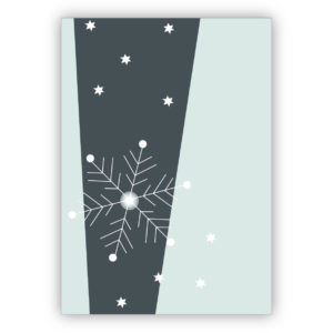 Edle Designer Weihnachtskarte mit Schneeflocke und Sternen