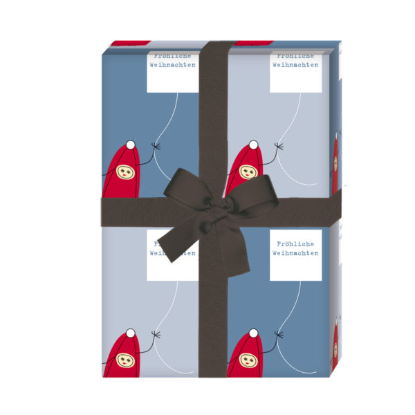 Geschenkverpackung Weihnachten: Nettes Weihnachts Geschenkpapier mit kleinen Wichteln: Fröhliche Weihnachten (4 Bögen) jetzt online kaufen
