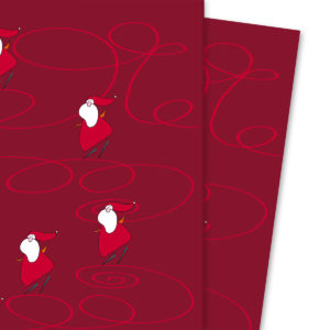 Kartenkaufrausch: Fröhliches Weihnachts Geschenkpapier mit aus unserer Weihnachts Papeterie in rot