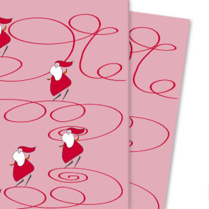 Kartenkaufrausch: Fröhliches Weihnachts Geschenkpapier mit aus unserer Weihnachts Papeterie in rosa