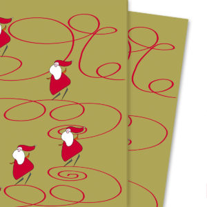 Kartenkaufrausch: Fröhliches Weihnachts Geschenkpapier mit aus unserer Weihnachts Papeterie in gelb