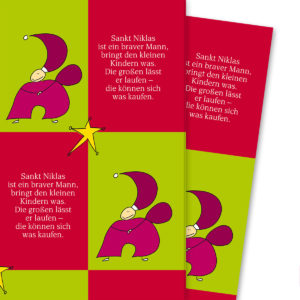 Kartenkaufrausch: Nettes Nikolaus Geschenkpapier mit aus unserer Weihnachts Papeterie in grün