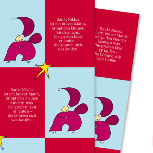 Kartenkaufrausch: Nettes Nikolaus Geschenkpapier mit aus unserer Weihnachts Papeterie in blau