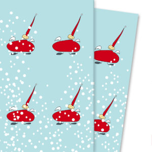 Kartenkaufrausch: Schönes Weihnachts Geschenkpapier mit aus unserer Weihnachts Papeterie in hellblau