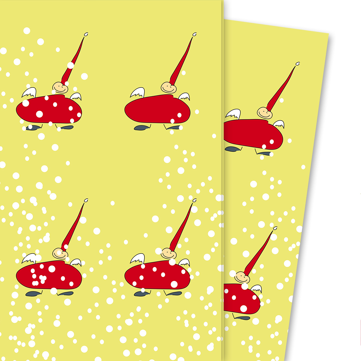 Kartenkaufrausch: Schönes Weihnachts Geschenkpapier mit aus unserer Weihnachts Papeterie in gelb