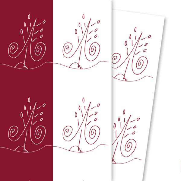 Kartenkaufrausch: Streifen Weihnachts Geschenkpapier mit aus unserer Weihnachts Papeterie in rot
