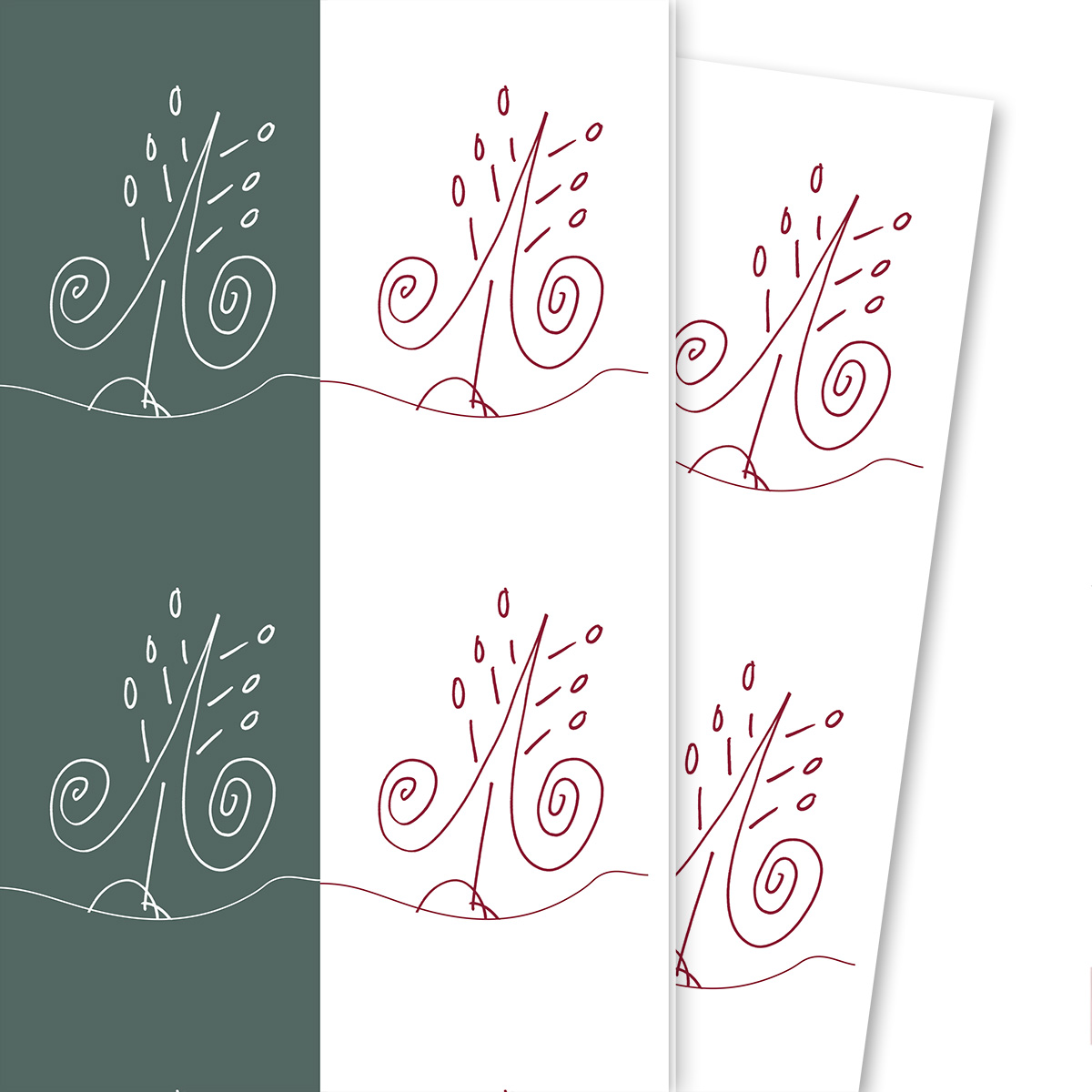 Kartenkaufrausch: Streifen Weihnachts Geschenkpapier mit aus unserer Weihnachts Papeterie in grün