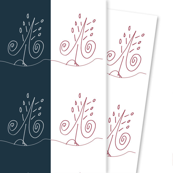 Kartenkaufrausch: Streifen Weihnachts Geschenkpapier mit aus unserer Weihnachts Papeterie in blau