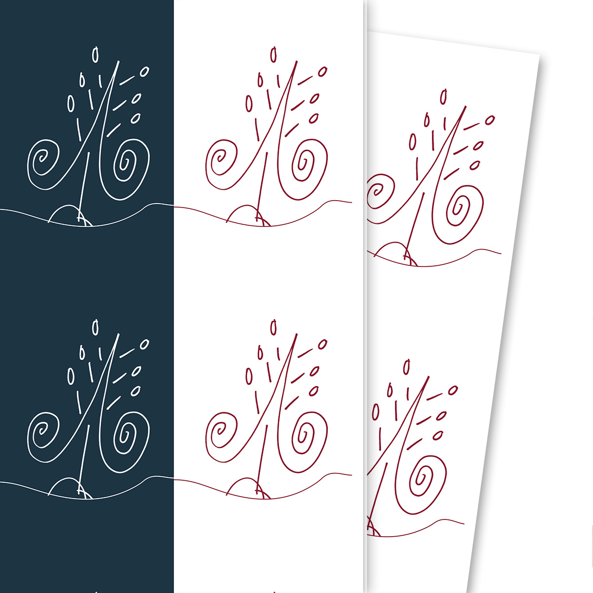 Kartenkaufrausch: Streifen Weihnachts Geschenkpapier mit aus unserer Weihnachts Papeterie in blau