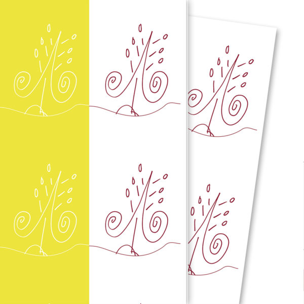 Kartenkaufrausch: Streifen Weihnachts Geschenkpapier mit aus unserer Weihnachts Papeterie in gelb