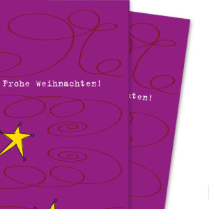 Kartenkaufrausch: Grafisches Weihnachts Geschenkpapier mit aus unserer Weihnachts Papeterie in lila