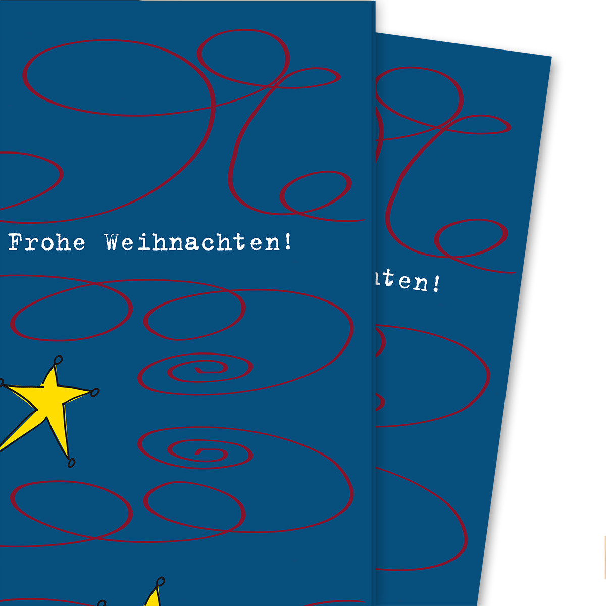 Kartenkaufrausch: Grafisches Weihnachts Geschenkpapier mit aus unserer Weihnachts Papeterie in blau