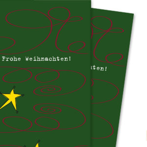 Kartenkaufrausch: Grafisches Weihnachts Geschenkpapier mit aus unserer Weihnachts Papeterie in grün