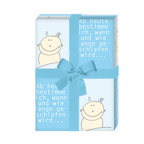 Kartenkaufrausch: Baby Geschenkpapier "Ab jetzt aus unserer Geburt Papeterie in hellblau