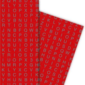 Kartenkaufrausch: Modernes Alphabet Geschenkpapier auch aus unserer Einschulungs Papeterie in rot
