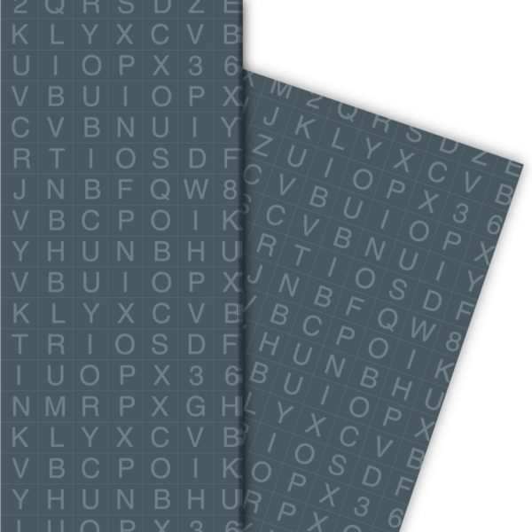 Kartenkaufrausch: Modernes Alphabet Geschenkpapier auch aus unserer Einschulungs Papeterie in grau