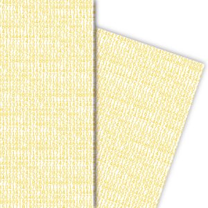 Kartenkaufrausch: Modernes Geschenkpapier mit Zahlenreihe aus unserer Einschulungs Papeterie in gelb