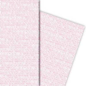 Kartenkaufrausch: Modernes Geschenkpapier mit Zahlenreihe aus unserer Einschulungs Papeterie in rosa
