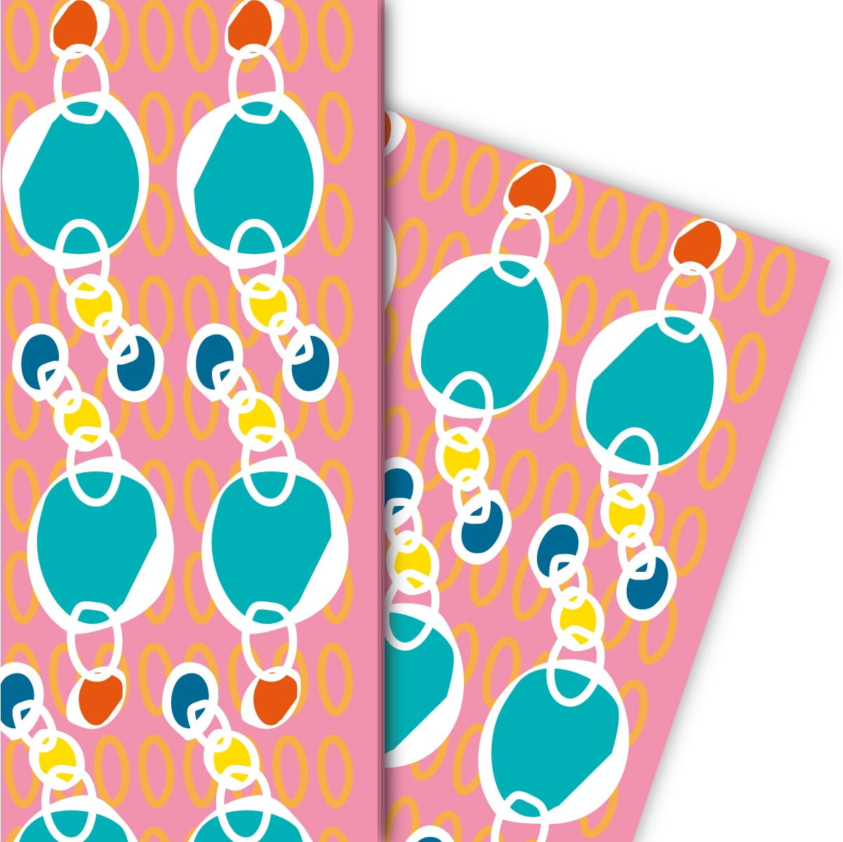 Kartenkaufrausch: Modernes Geschenkpapier mit Ketten aus unserer Designer Papeterie in rosa