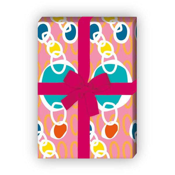 Kartenkaufrausch: Modernes Geschenkpapier mit Ketten aus unserer Designer Papeterie in rosa