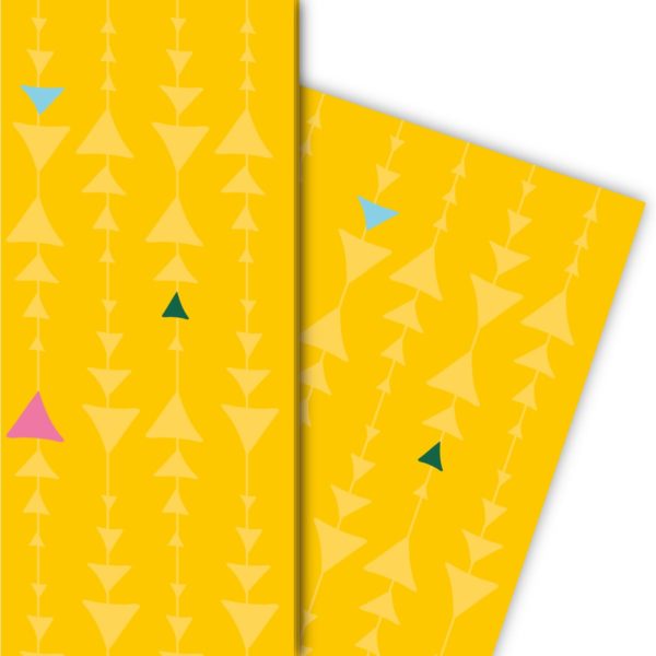 Kartenkaufrausch: Modernes Geschenkpapier mit grafischen aus unserer Designer Papeterie in gelb