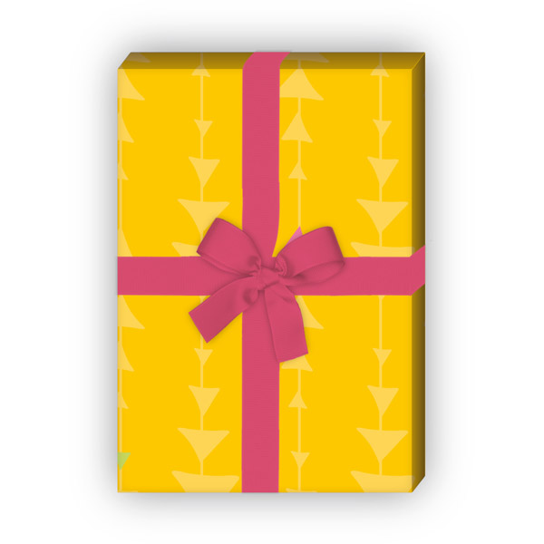 Kartenkaufrausch: Modernes Geschenkpapier mit grafischen aus unserer Designer Papeterie in gelb