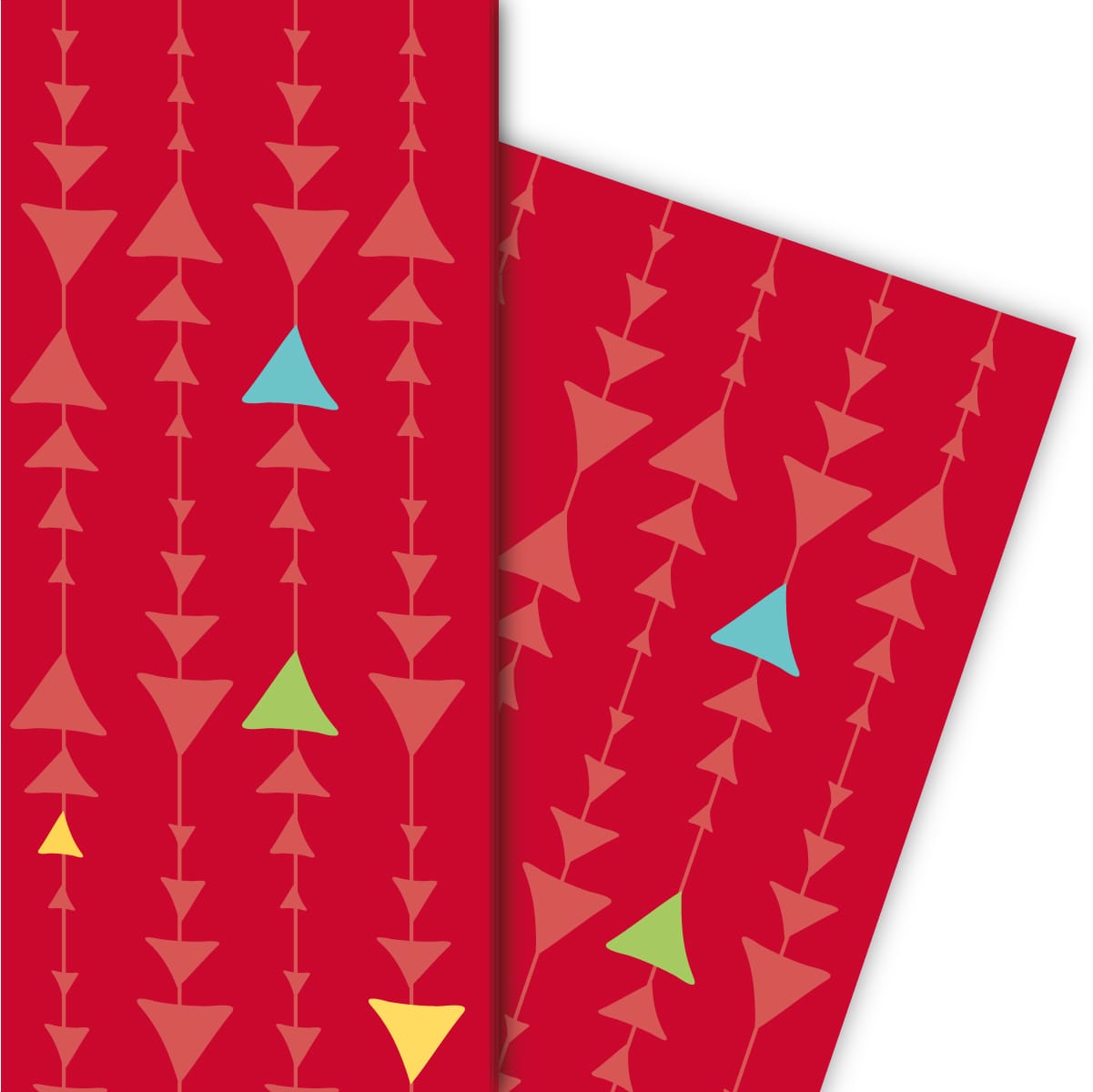 Kartenkaufrausch: Modernes Geschenkpapier mit grafischen aus unserer Designer Papeterie in rot