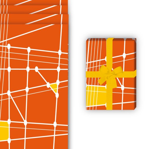Designer Geschenkverpackung: Designer Geschenkpapier mit moderner von Kartenkaufrausch in orange
