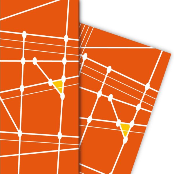 Kartenkaufrausch: Designer Geschenkpapier mit moderner aus unserer Designer Papeterie in orange